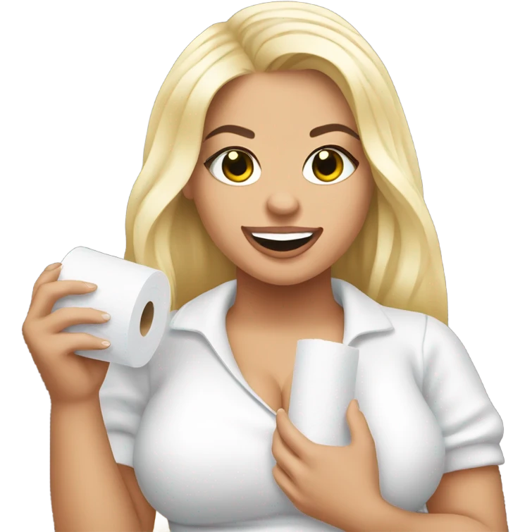 trisha peytas holding toilet paper emoji
