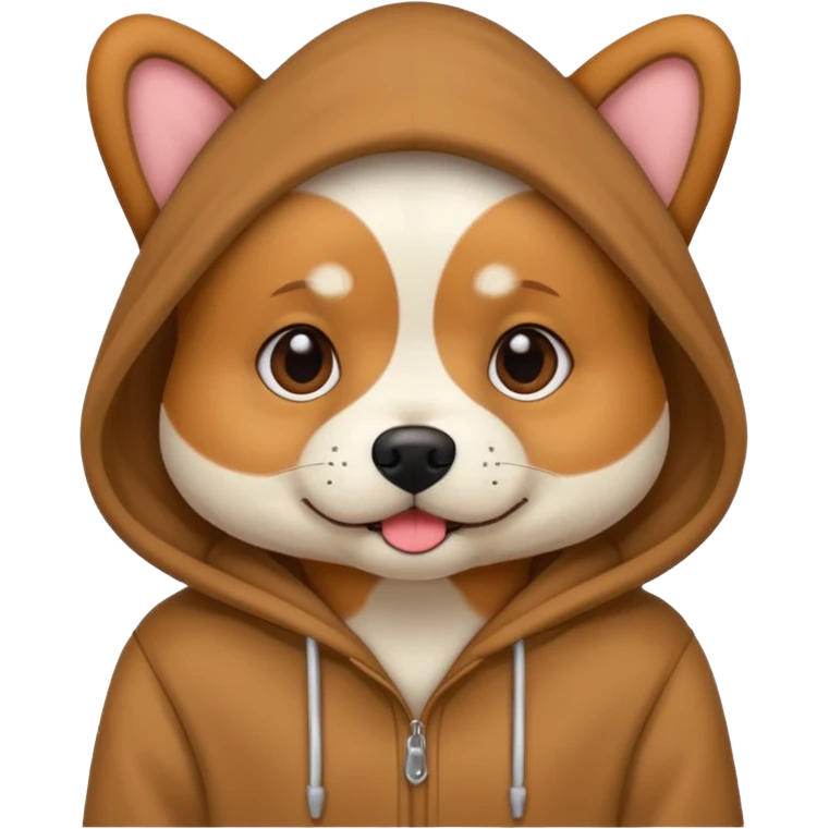 dog wearing a hoodie emoji