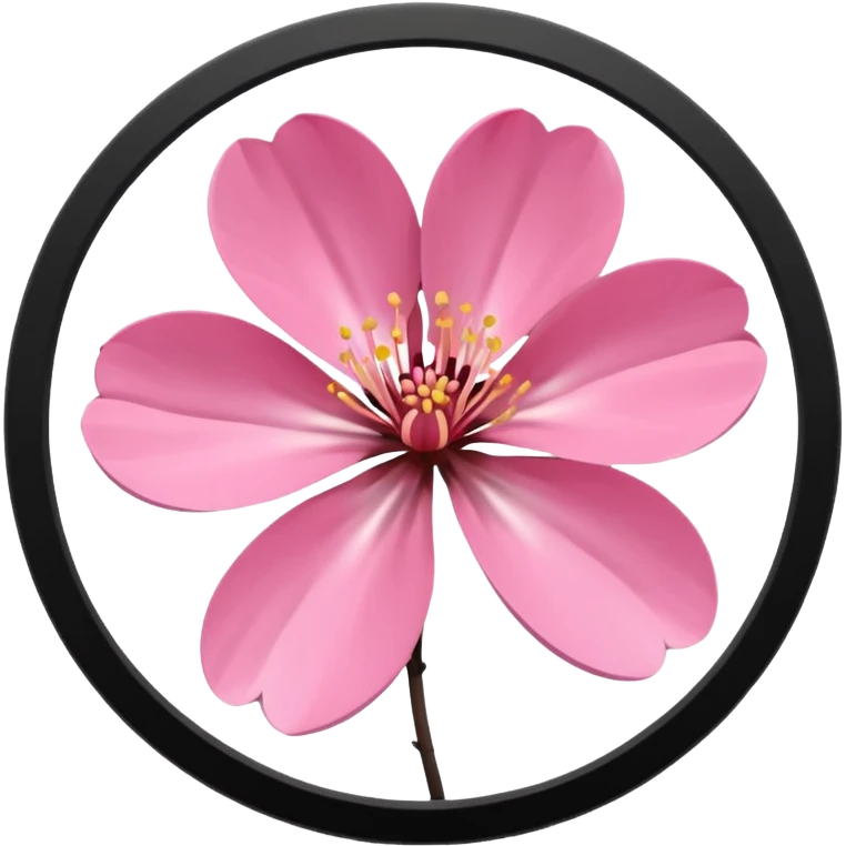 pink girly framed photo of a blossom emoji