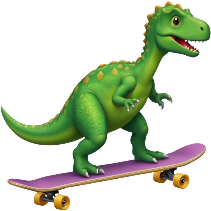 Dinosaur on a skateboard emoji