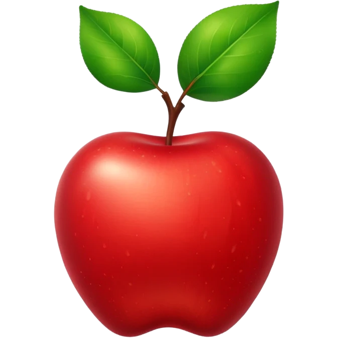 A red apple emoji, shiny and fresh with a green leaf. emoji