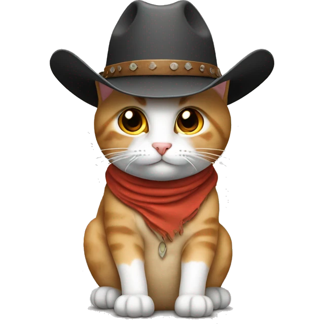 Cat sitting with a cowboy hat  emoji