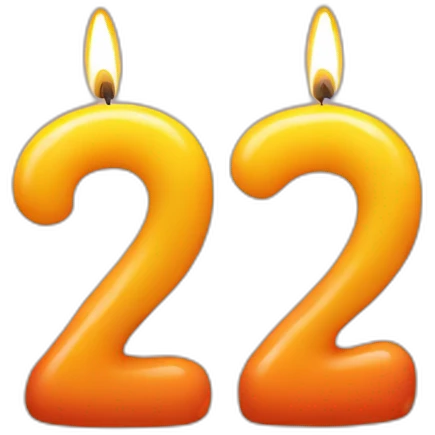 birthday candles in the shape of 23 emoji