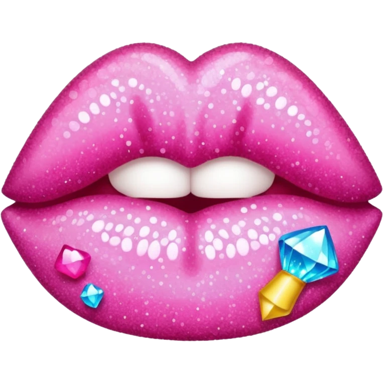 glitter pink kiss  emoji
