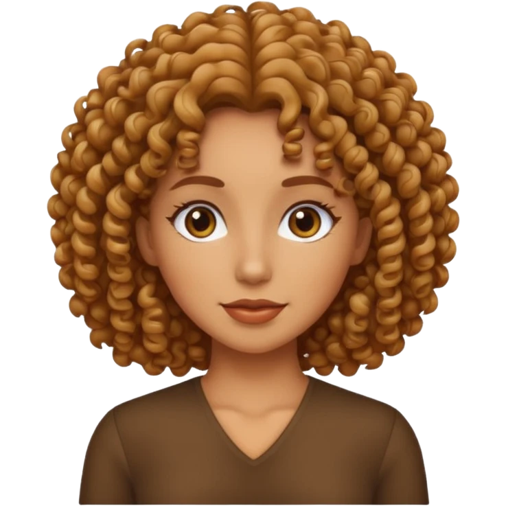 Mujer piel canela y pelo rizado emoji
