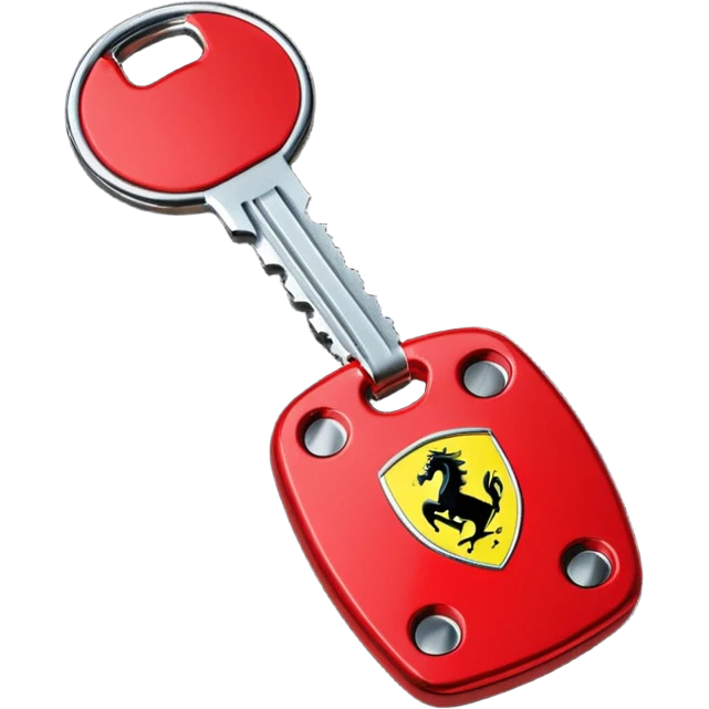 red Ferrari key with a black background emoji