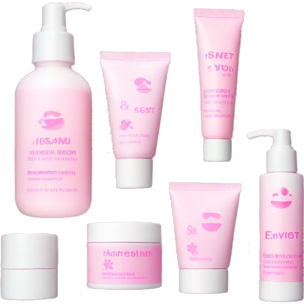 skincare set pink and white  emoji