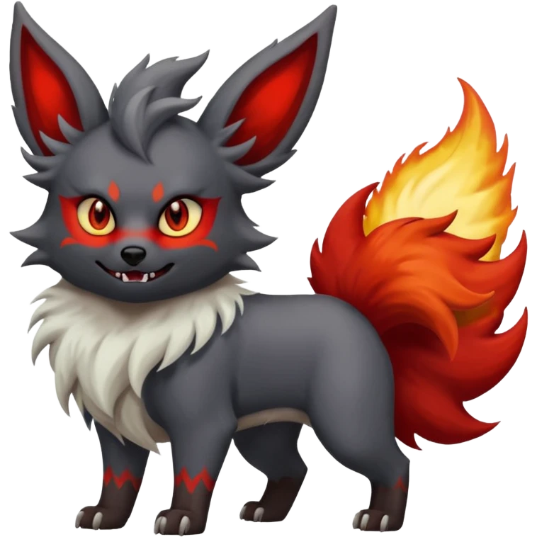 White Dull Demonic Mightyena-Flareon-animal emoji