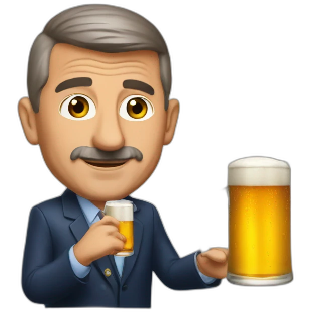 Andrej babis with beer emoji
