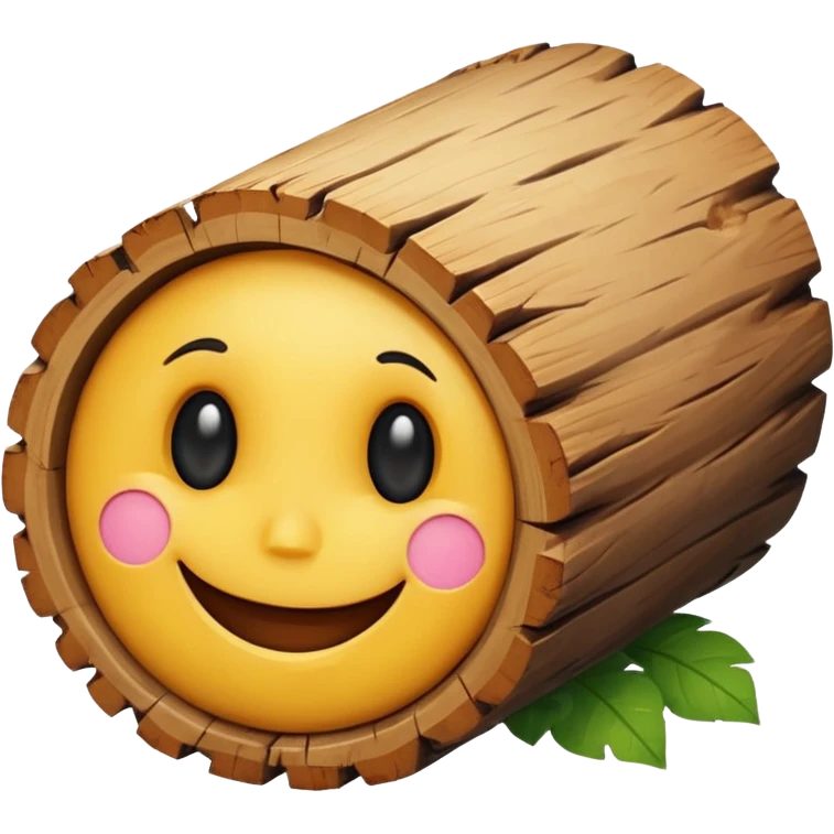 a log emoji with a small, cute smiley face emoji