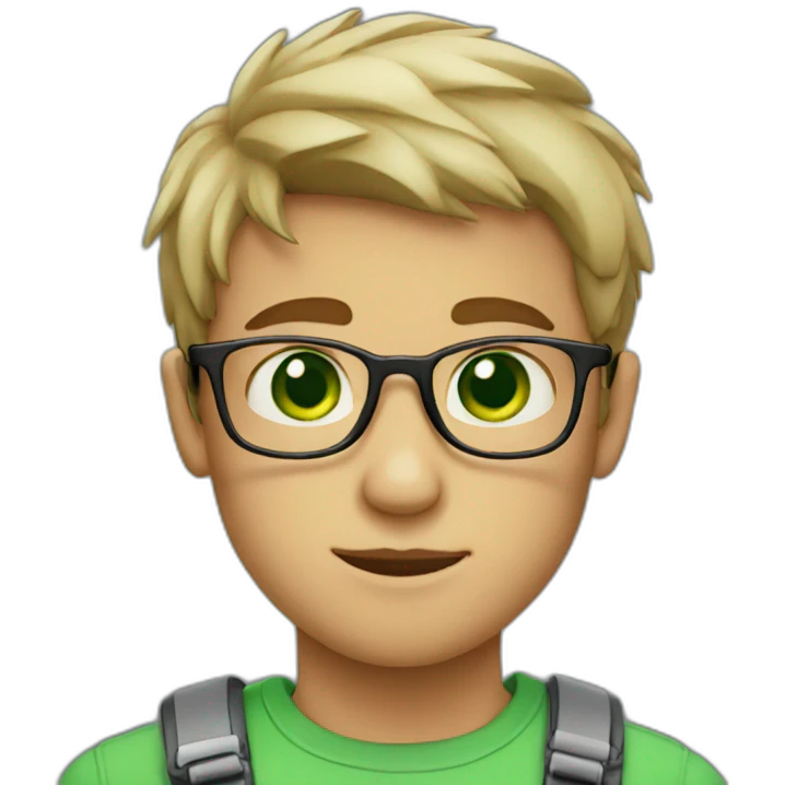 boy with green eyes and glasses emoji