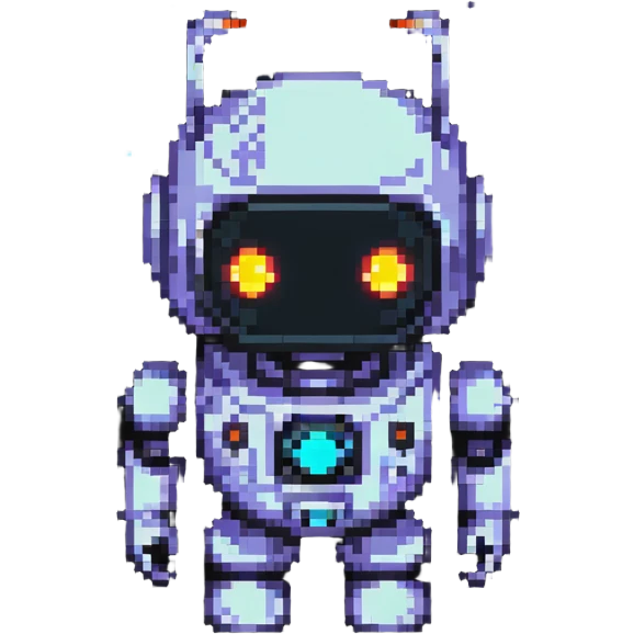 space robot with glowing eyes emoji