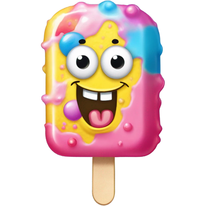 SpongeBob popsicle with the gumballs melted emoji