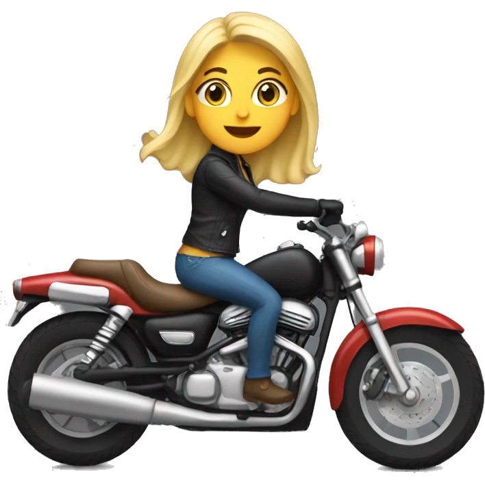 Blonde woman riding motorcycle emoji