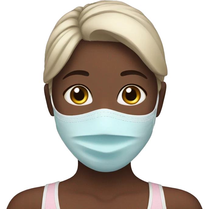 Girl with self care mask emoji