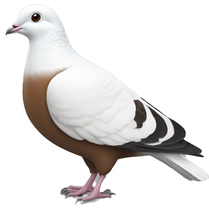 white and brown pigeon emoji