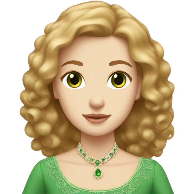 Russian royal family, anastasia with ginger medium hair, green eyes emoji