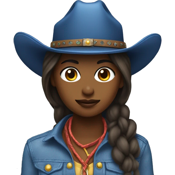 Cowgirl in blueclothing emoji