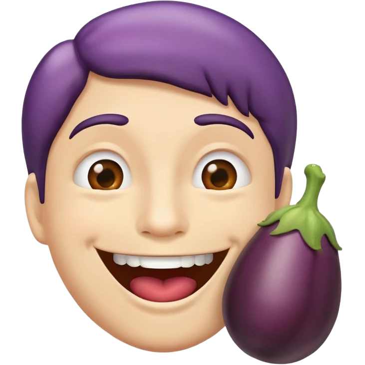 eggplant in mouth emoji