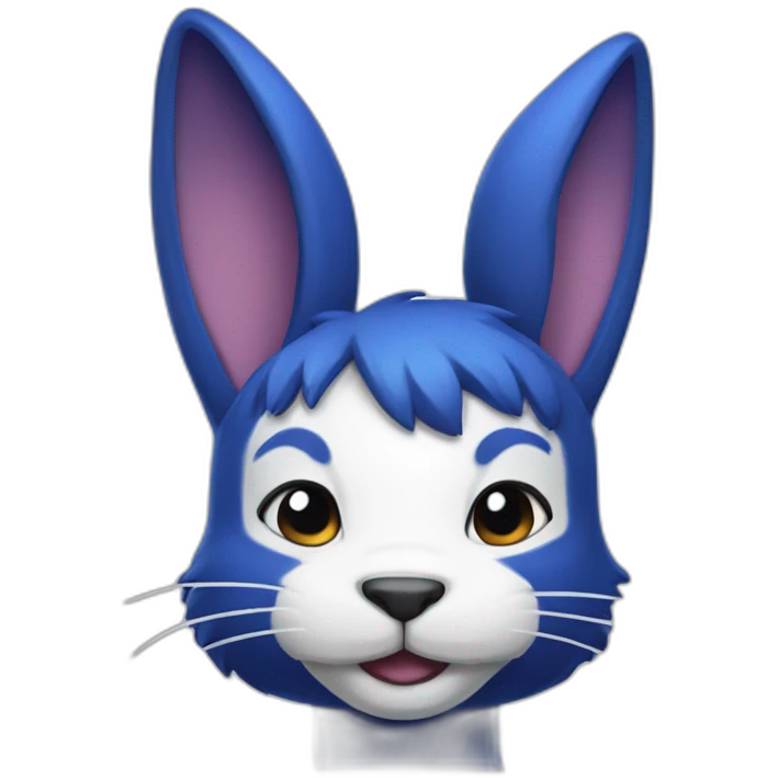 Muscular Anthro white rabbit with dark blue hair emoji