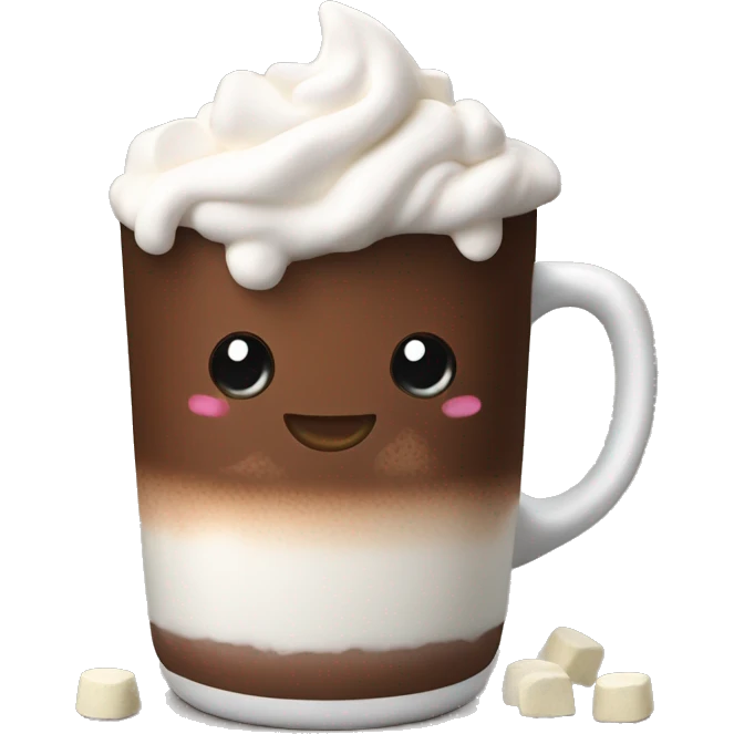 Hot chocolate with marshmallows and whip cream on top emoji
