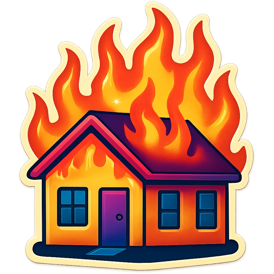 generate australlian house in fire emoji