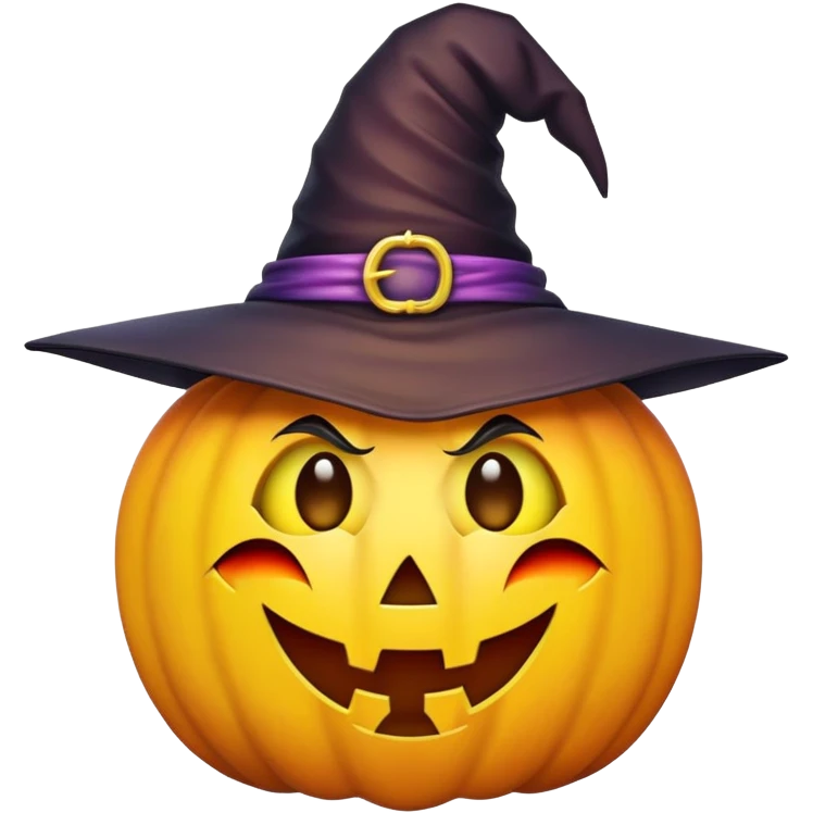 Apple Halloween witch face yellow emoji  emoji