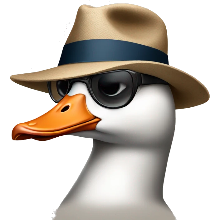 Goose with fedora and glasses emoji