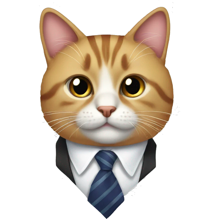 cat with a tie emoji