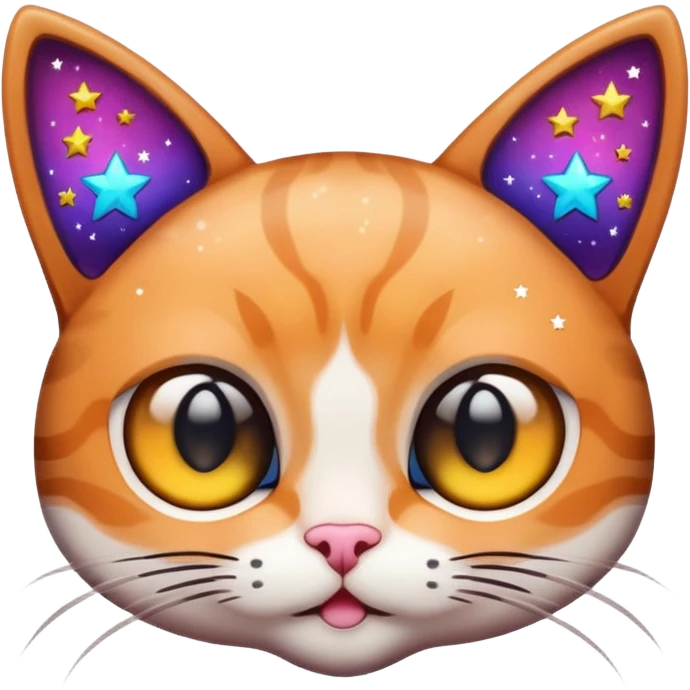 sticer cat and eyes stars emoji