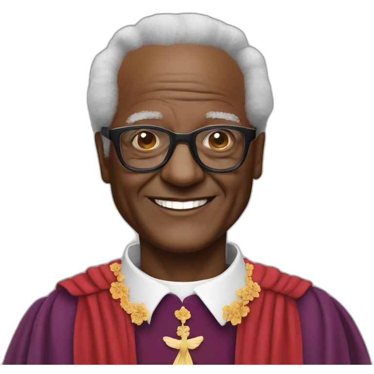 Desmond Tutu wearing a tutu emoji