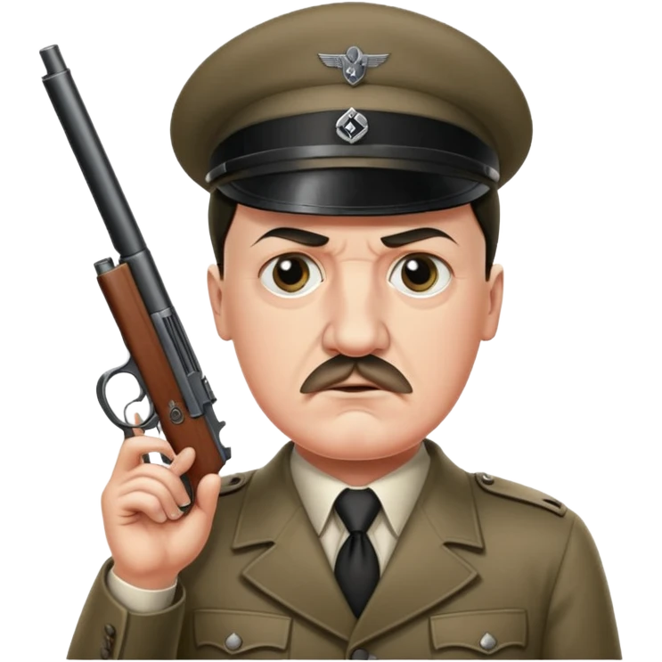 Hitler with Gun emoji