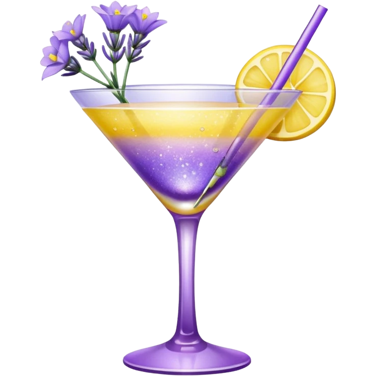 Lavender Yellow Gradient Glitter Cocktail Lavender Flower emoji