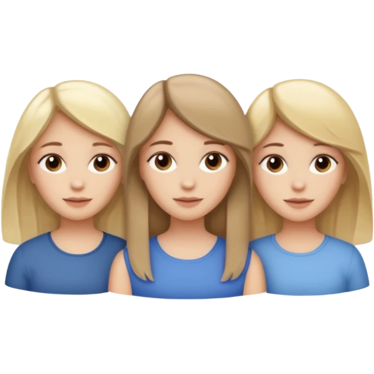 3 sisters - 1 blonde 1 dark brown hair 1 light brown hair emoji