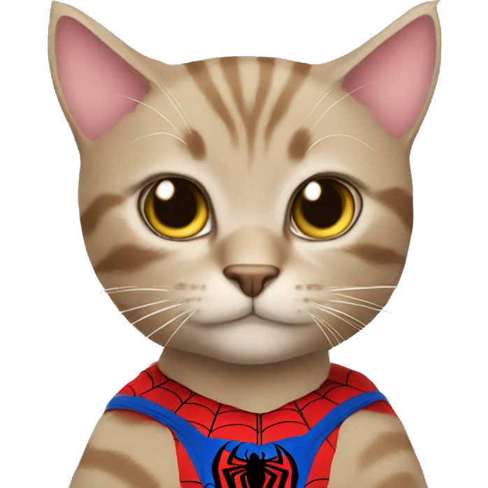Cat wearing spiderman outfit emoji