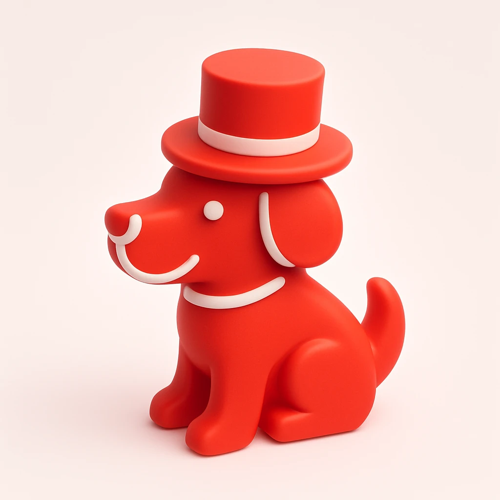 dog with tophat emoji