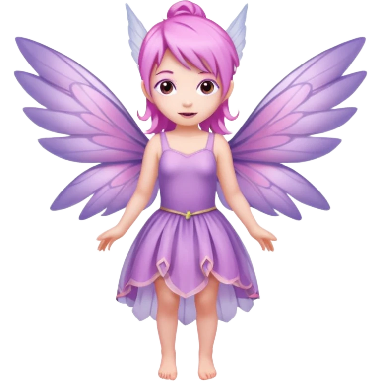 Lilac and pink fairy with wings but you can see her whole body  emoji