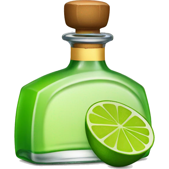 Tequila bottle with lime emoji
