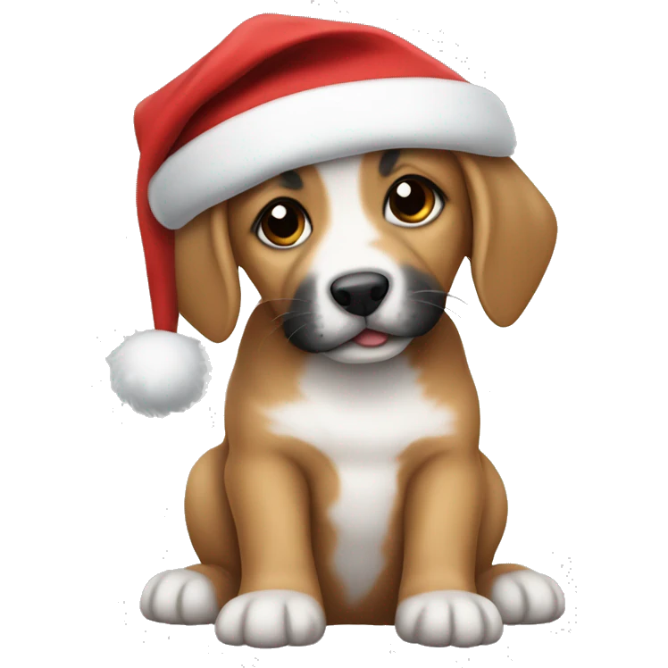 Puppy wearing a Santa hat  emoji