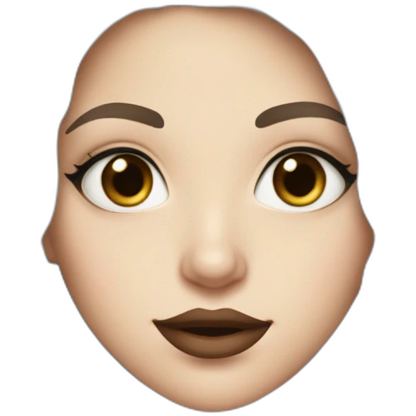 white girl with wavy long black hair and juicy lips emoji