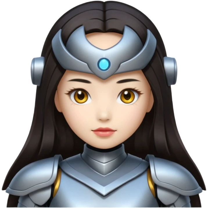 chinese babe ai robot long dark hair emoji warrior emoji