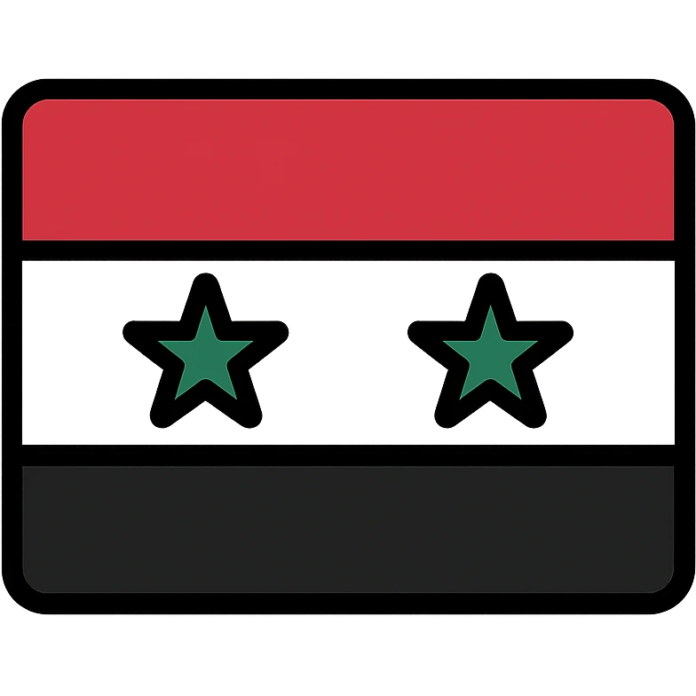 new Syrian flag concept, minimalist, geometric elements, flat icon style emoji