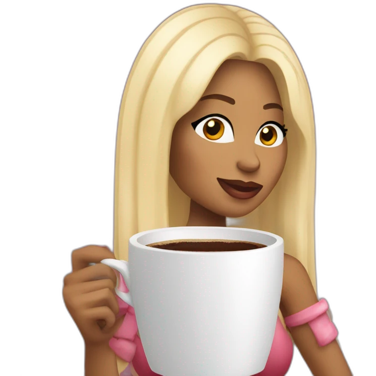 Nicki Minaj drinking coffee emoji