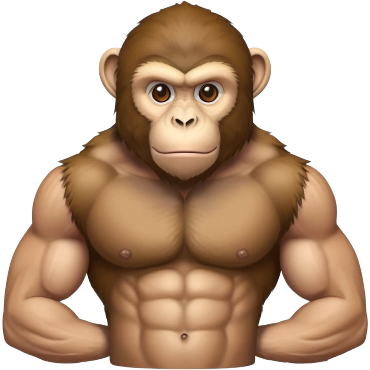 Monkey with muscle shirt emoji