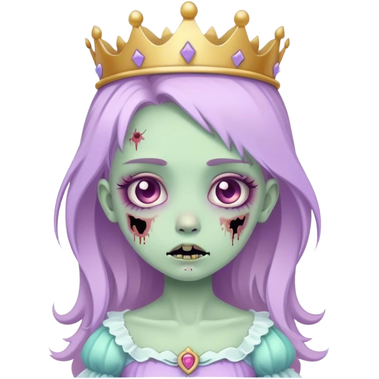 Cute pretty pastel cutecore zombie princess emoji