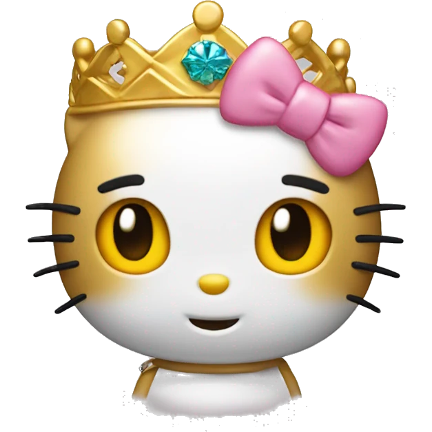 Hello Kitty con corona dorada emoji