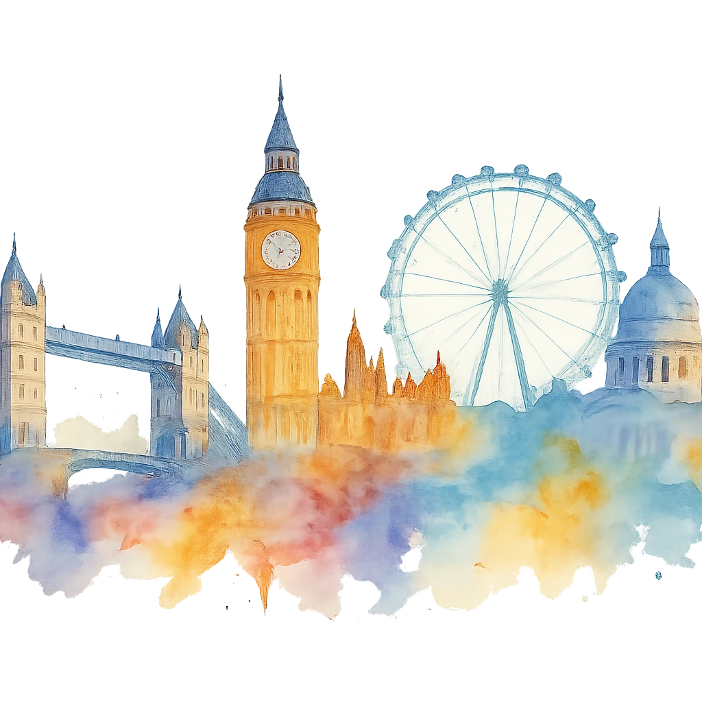 watercolor style London skyline emoji