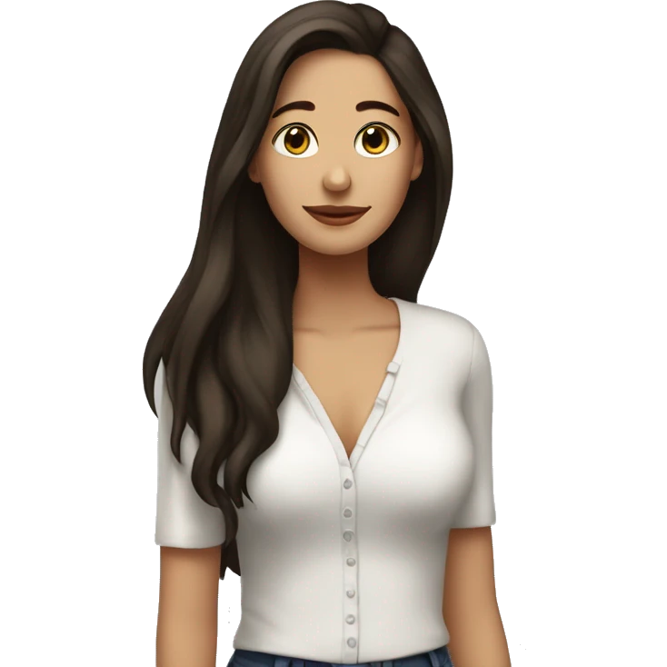 a beautiful, brunette, tall girl dressed to go to bon entendeur concert emoji