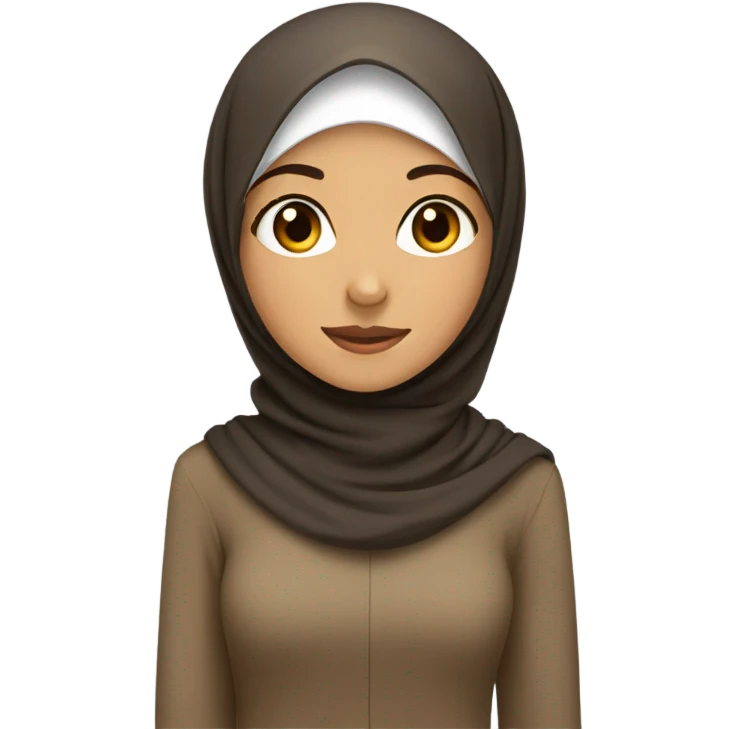 Muslim girl wearing brown hijab emoji