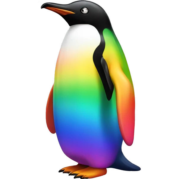 Rainbow penguin emoji